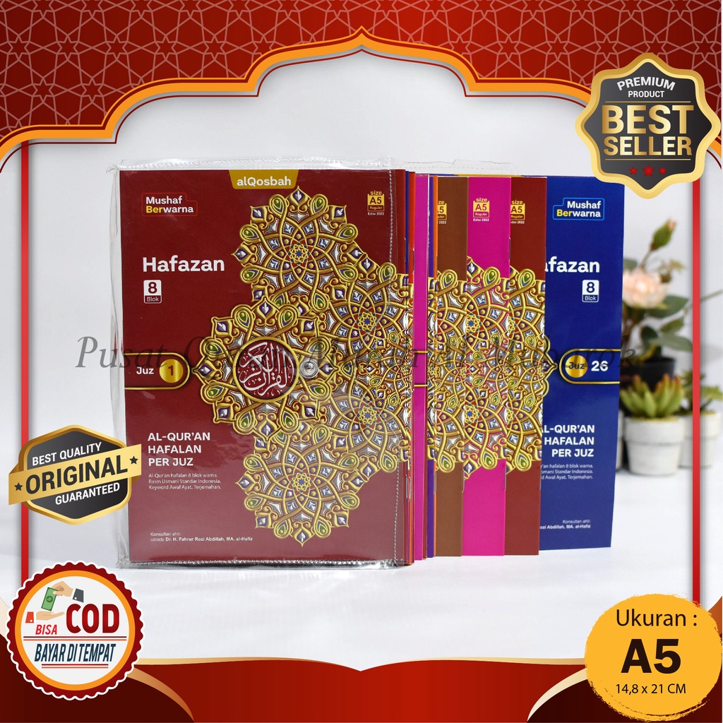 Alquran Hafalan Juz 1 Sampai 30 Terpisah Ukuran Sedang A5 (21x15 Cm) Hafazan 8 Blok Bewarna Qur An P