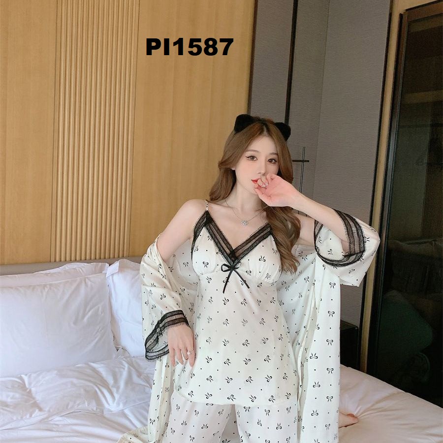 STELAN PIYAMA WANITA SUTERA PREMIUM + CARDIGAN PI1587