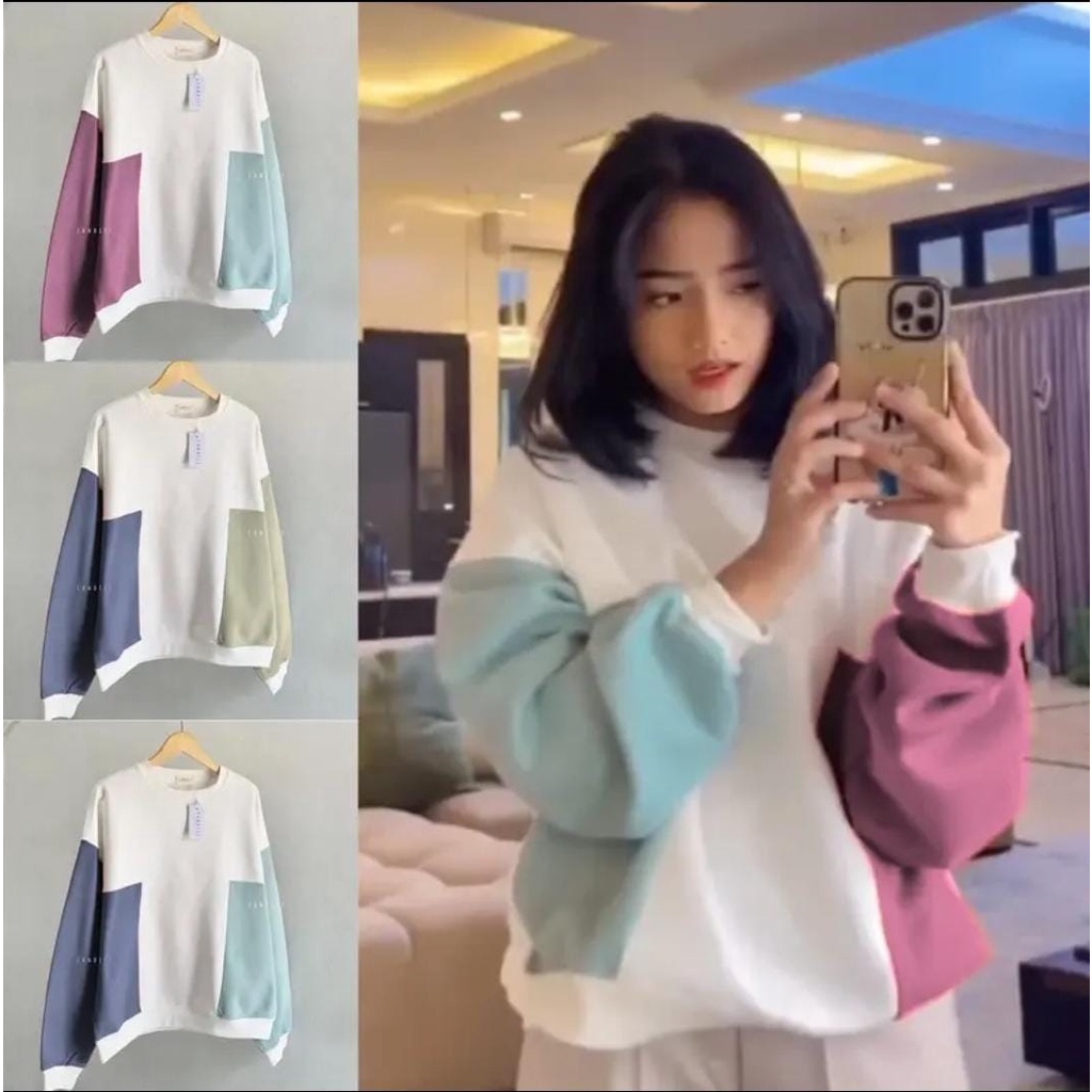SWEATER WANITA OVERSIZE CANDIEZ /// CREWNECK WANITA ALA KOREA SIZE XL FLEECE TEBAL KEKINIAN TERBARU''