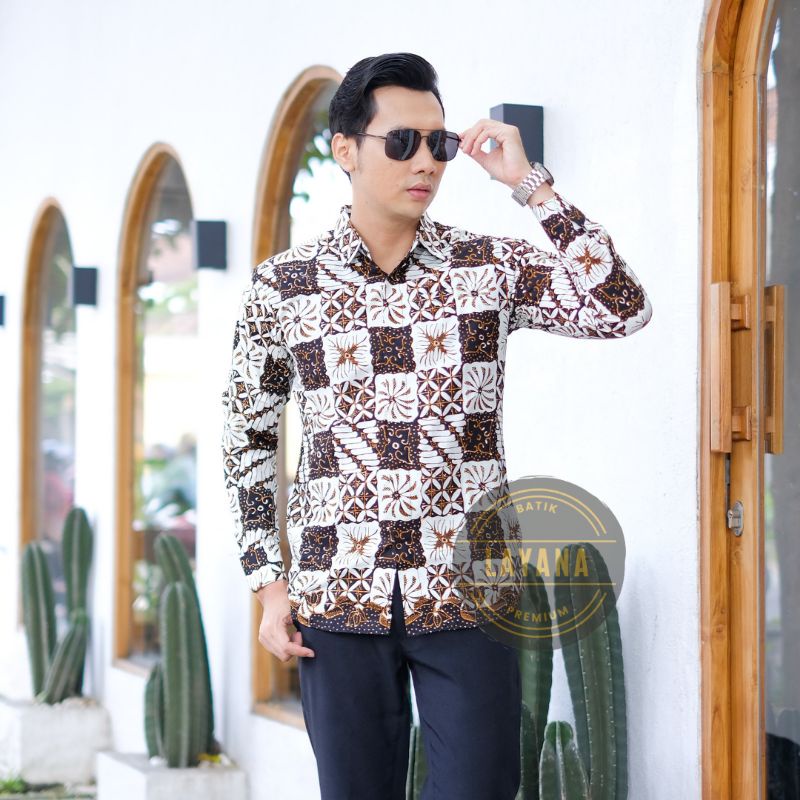 Kemeja Batik Wijaya Kotak Kotak Slimfit Premium Baju Formal Nonformal