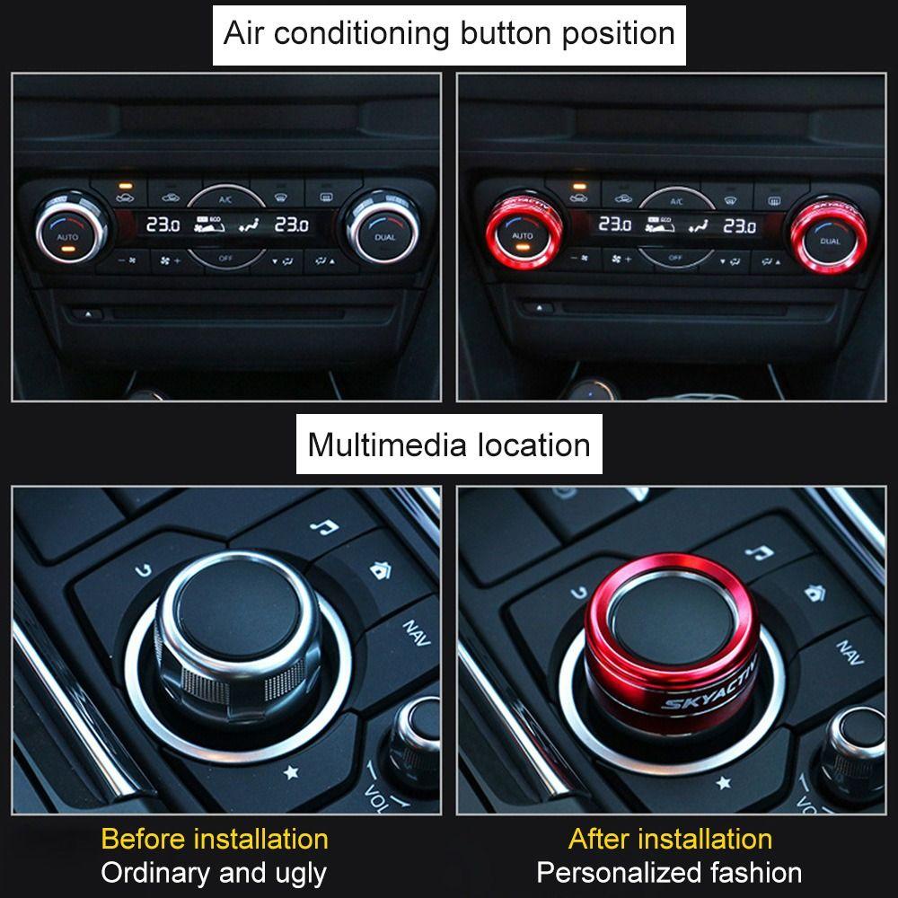 Kenop Ac Mobil Populer Mudah Dipasang Untuk Mazda CX-4 Atze CX-5 Trim Ring Cincin Knob Ac