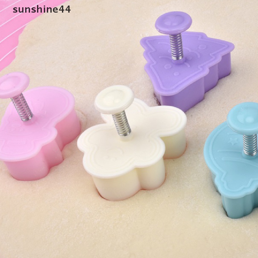 Sunshine 4Pcs/Set Cetakan Kue Kering Plastik Cetakan Kue Kartun Multi Seri.