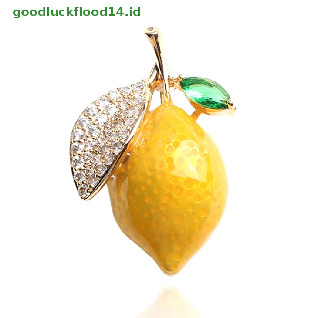 [GOOGFOUR] Enamel Kuning Lemon Bros Untuk Wanita Pesta Pernikahan Causal Brooch Pin Hadiah [TOP]