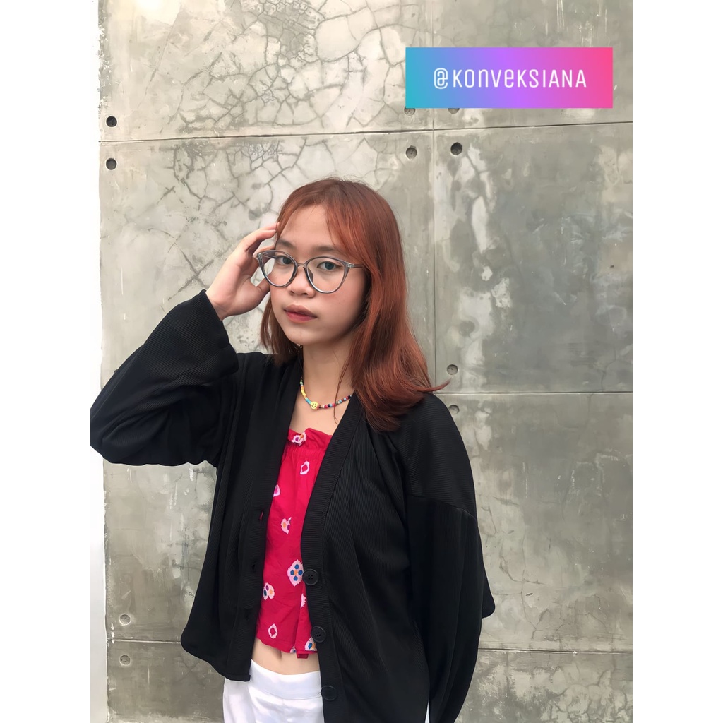 Jennie Outer Wanita Bahan Knit Premium Crop Top Terbaru