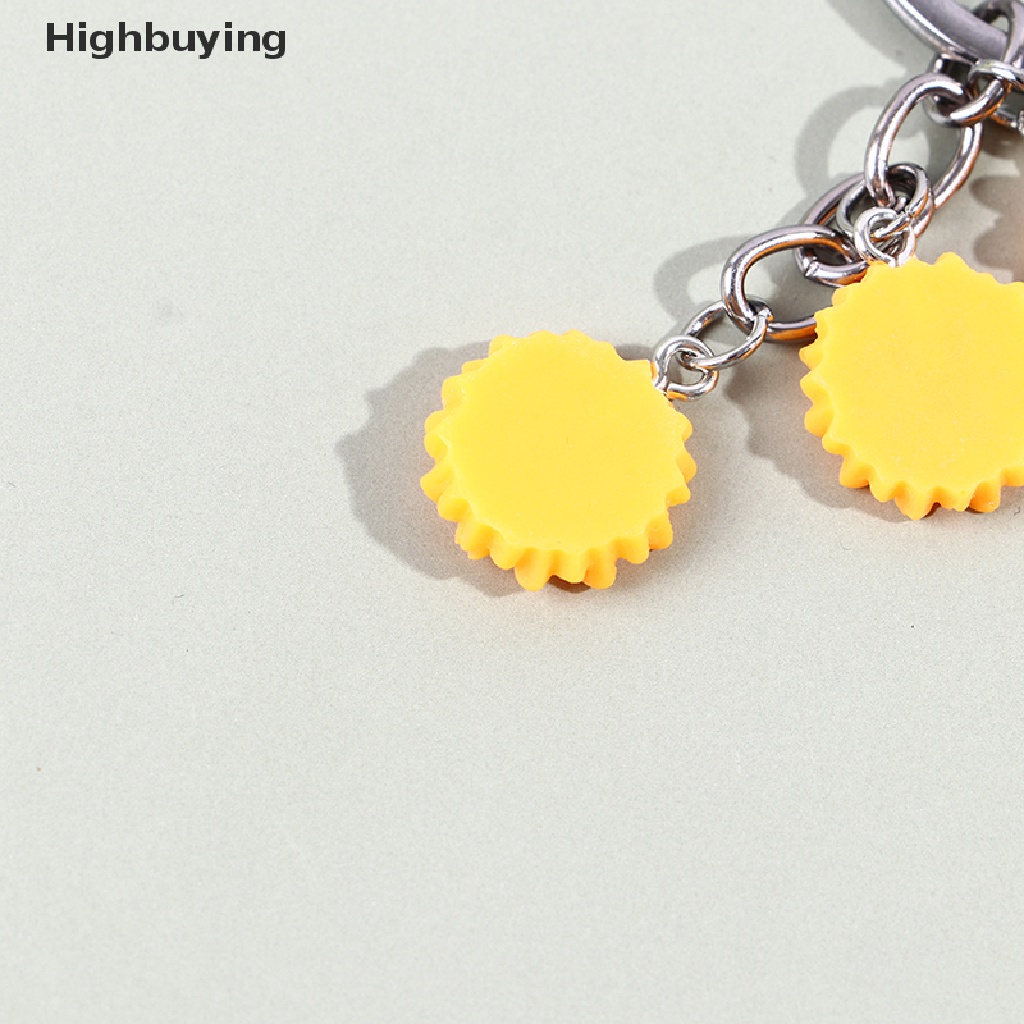 Hbid Lucu Resin Bunga Daisy Gantungan Kunci Sun Flowers Keying Bag Pendant Hadiah Sahabat Glory