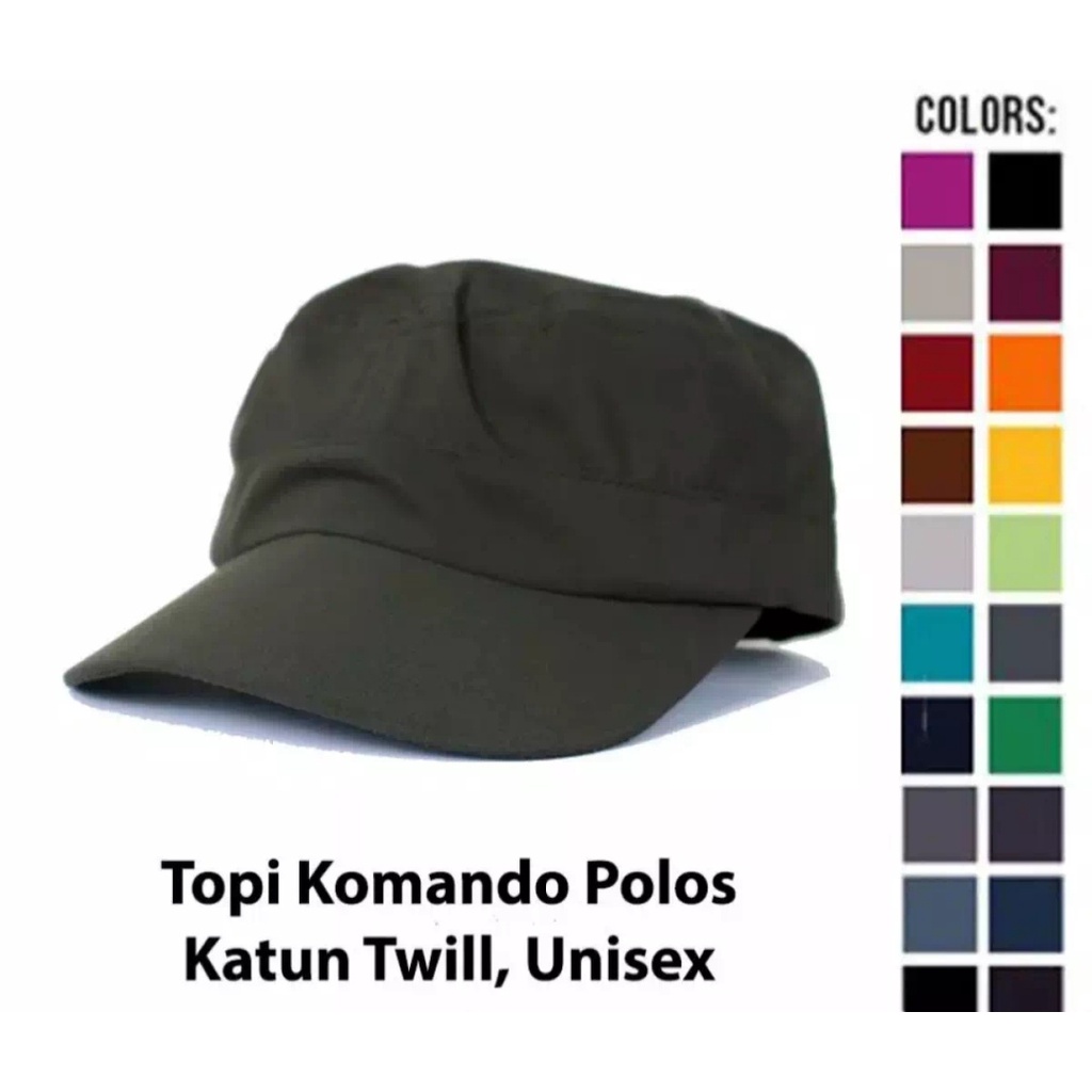 Topi Pria Komando Army Tentara Polos Murah  Topi Gaul Topi Main