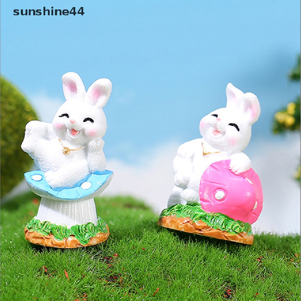 Sunshine Miniatur Kelinci Chinese New Year of the Rabbit Micro Landscape Diy Dekorasi Rumah.