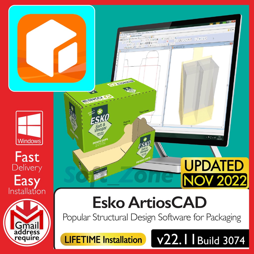

Esk ArtsCAD 22.11 Bld 3074- Pplr Strctrl Dsgn Sftwr fr Pckgng [WINDOWS x64] - Dgtl Dwnld
