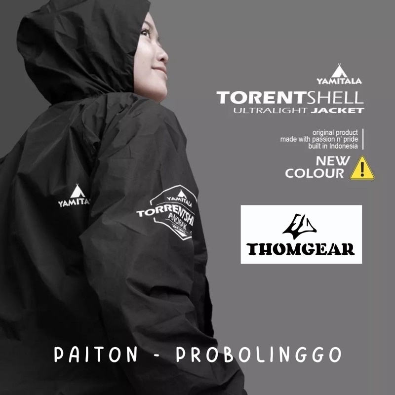 Jaket Yamitala Torent Torentshell Anarok Ultralight Lari Parasut Pria Wanita Hitam M L XL Thomgear Probolinggo