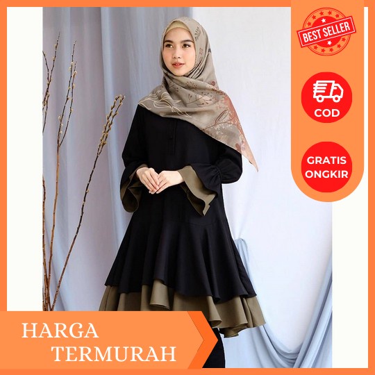 Atasan Tunik Wanita Terbaru 2022 Kekinian Import Kemeja Linen Wanita Polos Jumbo Ld 120 / Venita Ata