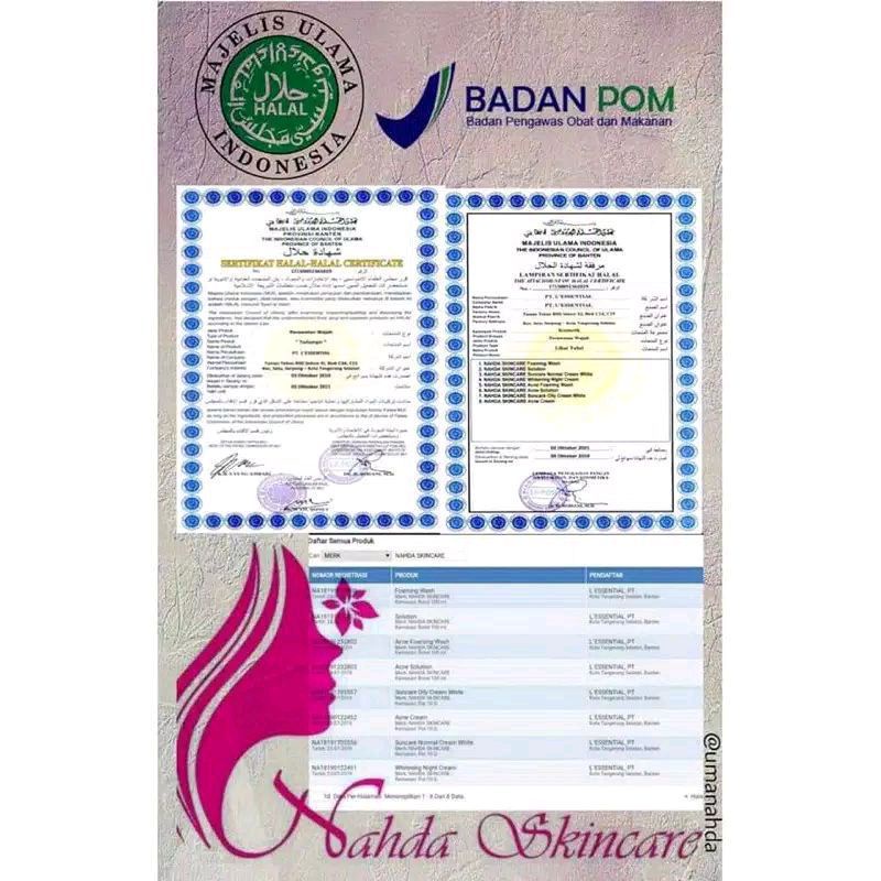 NAHDA SKINCARE PAKET WAJAH ORIGINAL BER BPOM (TERMURAH)