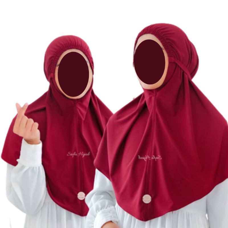 LATEEFA Bergo Maryam Kerut Dahi Bahan Jersey Super