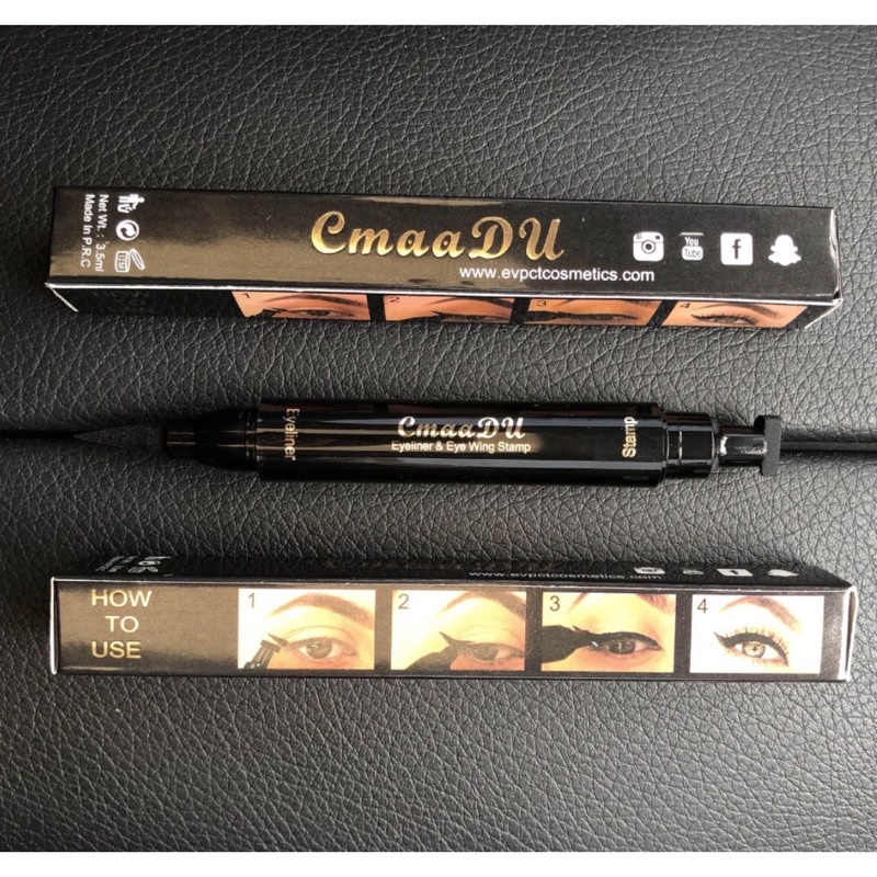 CMAADU /Amy's dairy  Stamps Eyeliner Double Head Black Quick Dry Vamp Tool termurah Cod