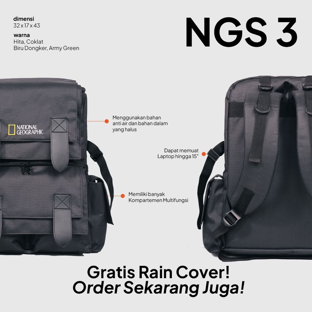 Tas Ransel, Tas Kamera, Tas Laptop, Tas National Geographic 03