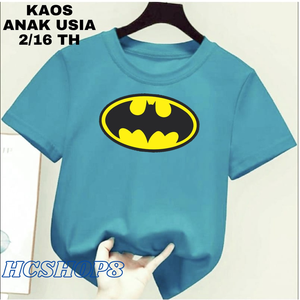 Kaos Anak Gambar Batman Ideal Laki Laki Perempuan Usia 2-16th Unisex Cowok Cewek