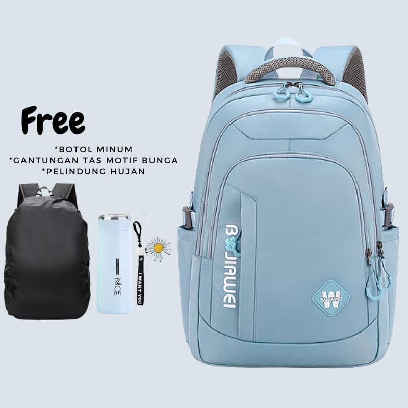 Tas Ransel Kualitas tinggi free botol minm+pelindung hujan/Ransel wibo kualiti