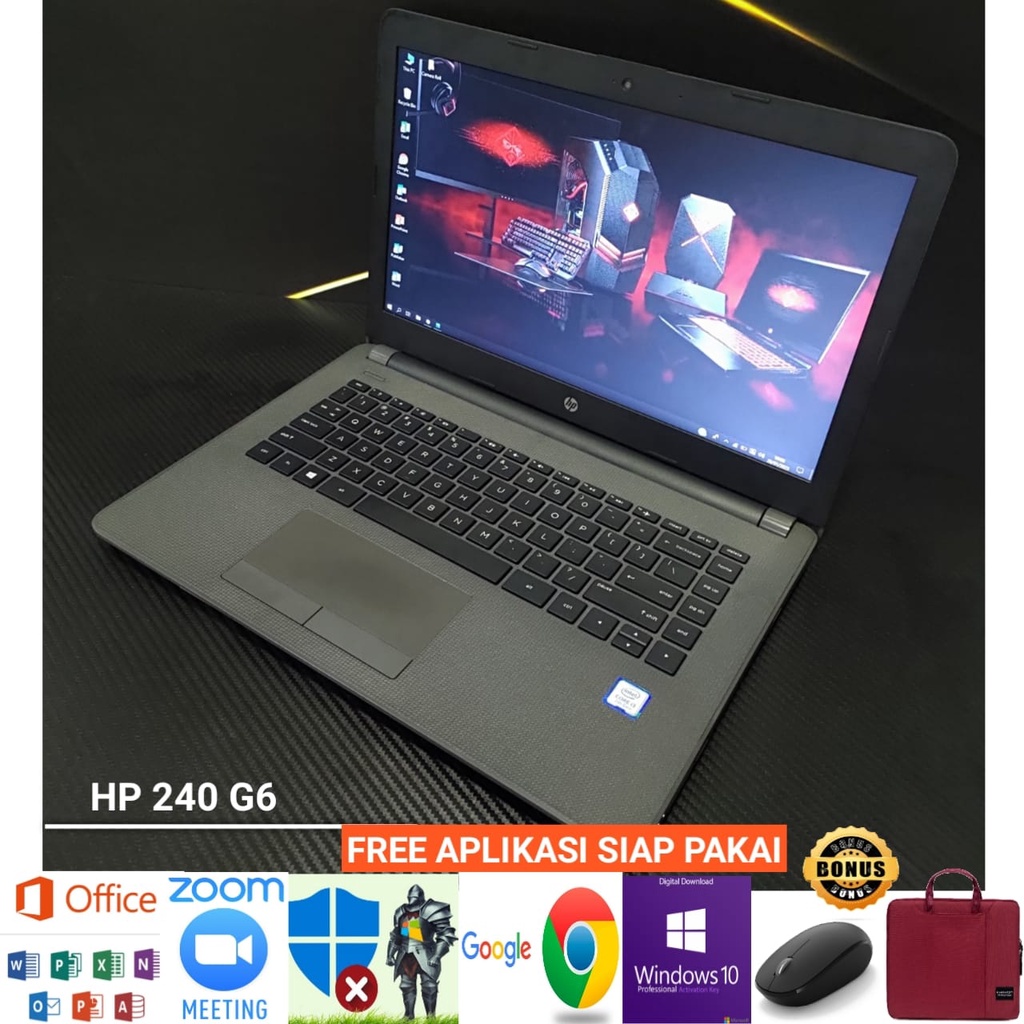Laptop Hp 240 G6 Intel Core i3 gen 7 Ram 8GB SSD 128GB/HDD 1TB - Windows 10