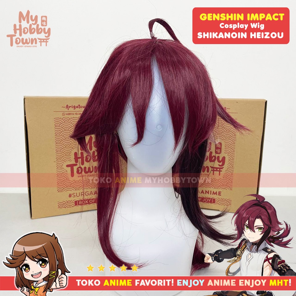 Wig Cosplay Anime Game Genshin Impact : Shikanoin Heizou Rambut Palsu