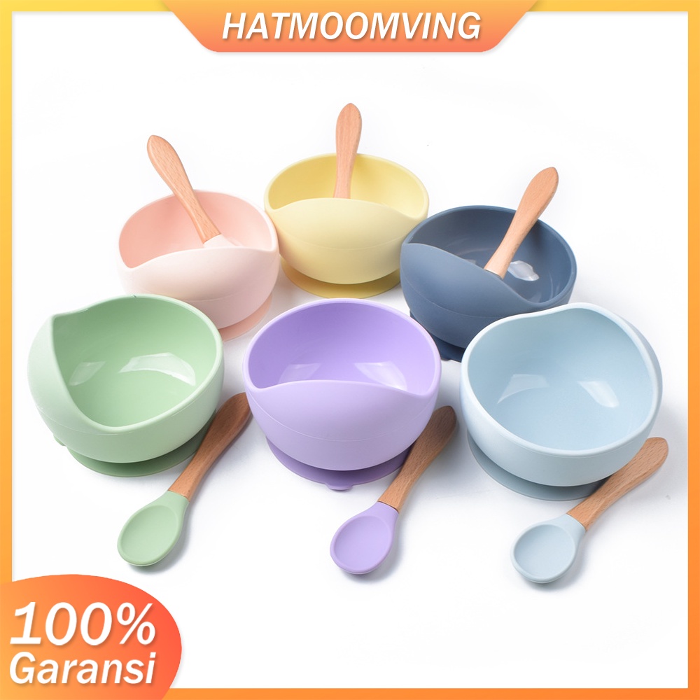 2 Buah Set BABY SILICONE SUCTION BOWL / MANGKOK MAKAN BAYI / MANGKUK SILIKON