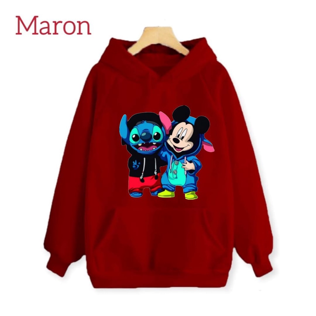 Hzl_outfit Hoodie Sweater Hoodie Anak Stitch And Micky/ Hoodie Anak Anak