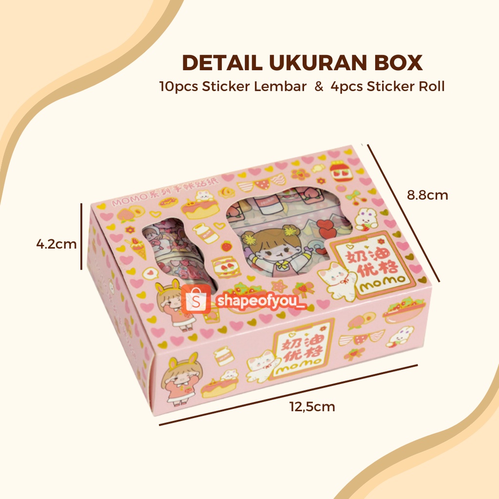 Sticker Set Diary Book Aesthetic Sticker Deco Stiker Tumblr Botol Hp Laptop Stiker 2D Plastik Lucu Viral Sticker DIY Waterproof Aesthetic Tahan Air