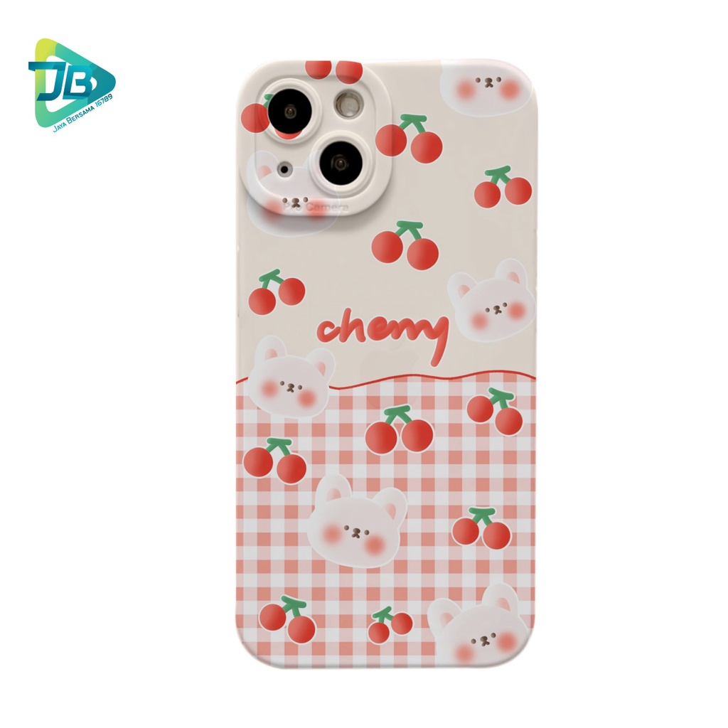 CUSTOM CASE SOFTCASE SILIKON PROCAMERA CHERRY BEAR CUSTOM IPHONE 6 6S 7 7+ 8 8+ X XS MAX 11 12 13 14 PRO MAX JB6864