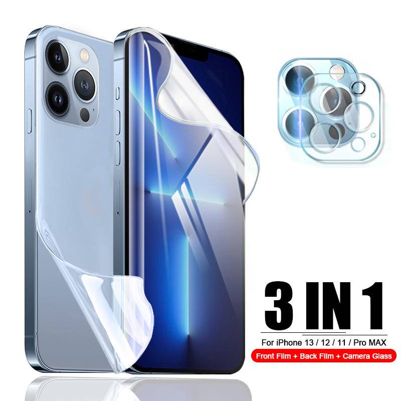 IPHONE Film Hydrogel 3-in-1 Full Cover Untuk Iphone6 6s 78 Plus Se2020 2022 X Xs XR Max Pelindung Layar Kaca Kamera