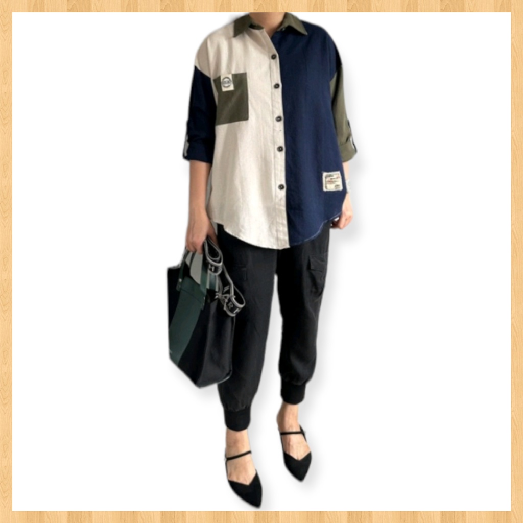 Baju Atasan Kemeja Katun Linen Lubana Wanita Model Stylis Kekinian Terbaru