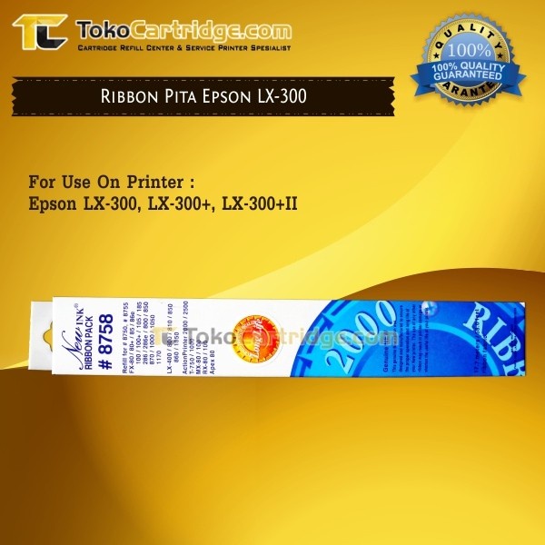 Refill Pita LX310 LX300 LX-300 LX-300+ LX-300+II 8750 8755 FX80 FX80+ FX85 FX86e FX100 FX100+ FX105 FX185 FX286 FX800 FX850 FX870 FX1000 FX1050 FX1170 LX400 Ribbon Pack #8758