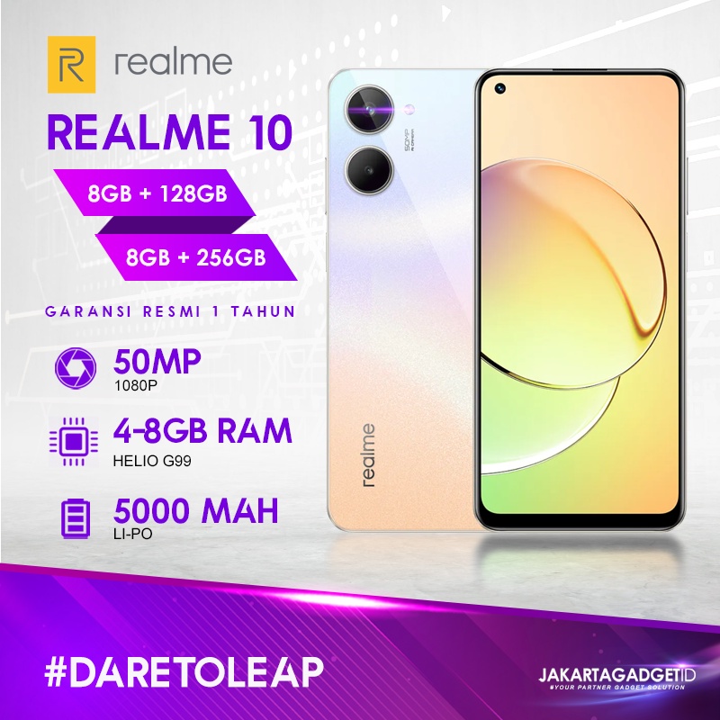 Realme 10 [4G] 8GB+128GB / 8GB+256GB Garansi Resmi Realme 1 Tahun