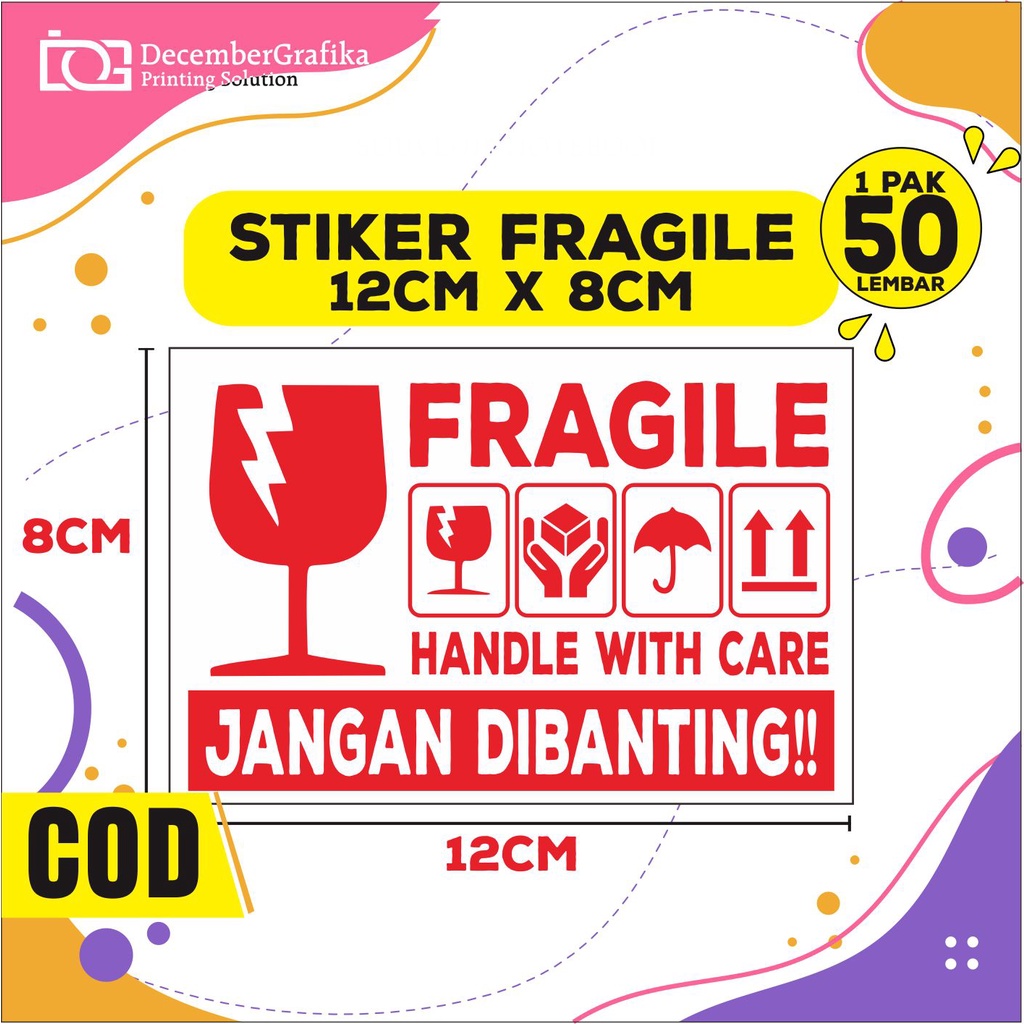 

STIKER FRAGILE 8 CM X 12 CM 50PCS