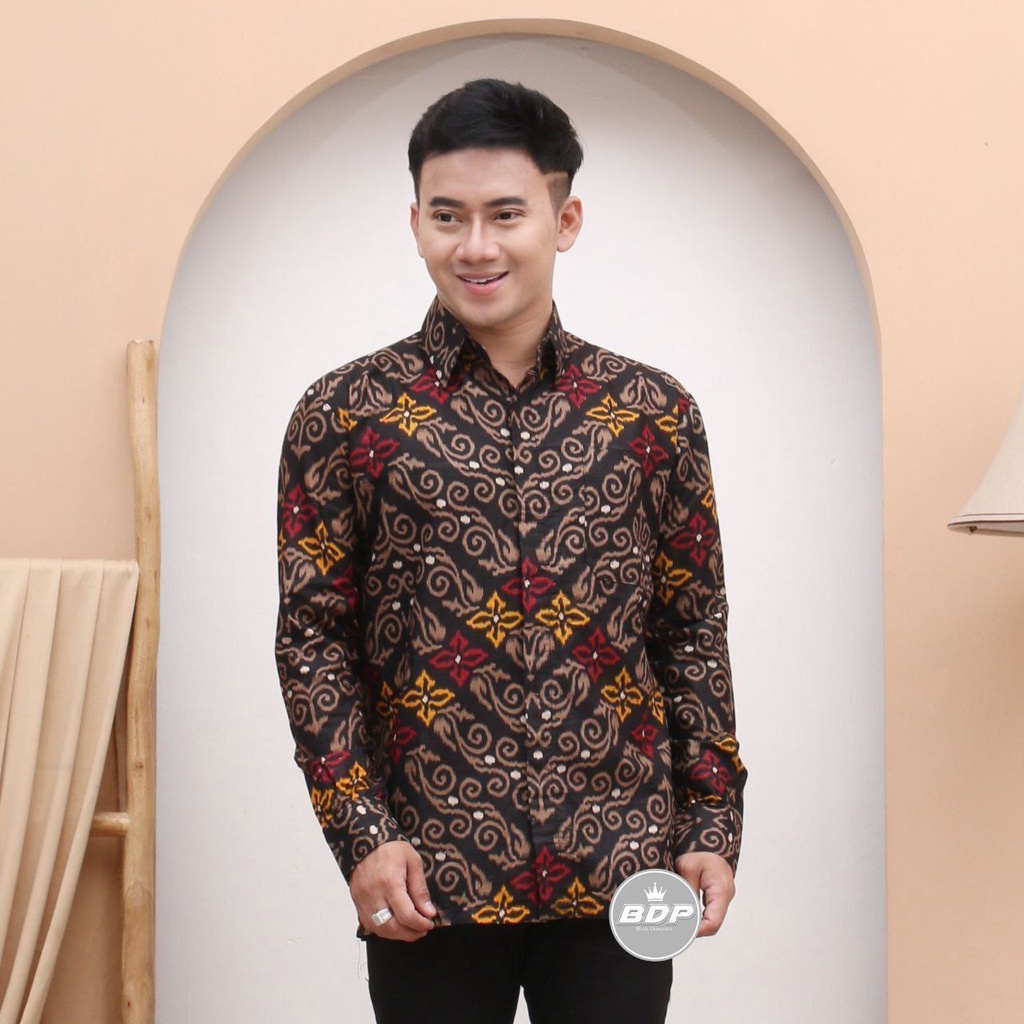 Kemeja Batik Pria Lengan Panjang M L XL XXL Baju Batik Pria Modern Batik Kerja Pria Batik Kantor Pria Seragam Batik