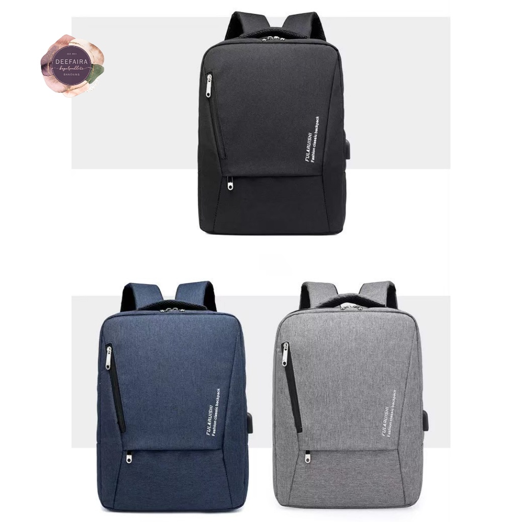 Tas Ransel Backpack Pria Serbaguna Wr044 Untuk Sekolah Kerja Kuliah Free Botol