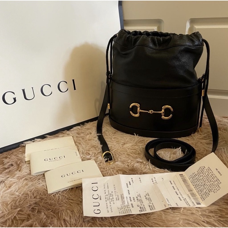 Gucci Horsebit Bucket Black Lengkap Box, E-Receipt ,dan Paper Bag *