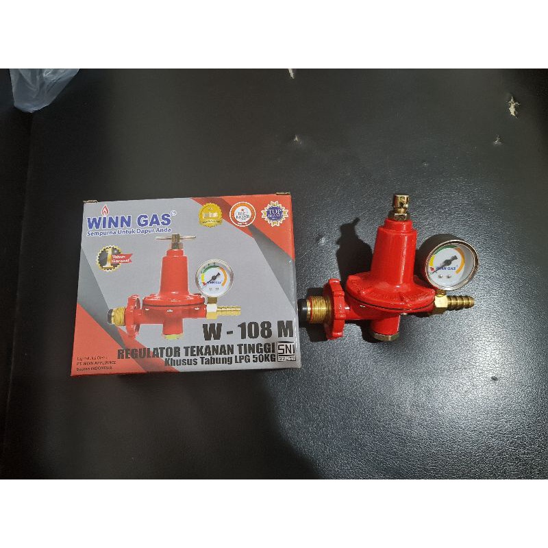 Regulator WINN GAS W106 Manometer Untuk Tabung 50 Kg High Presure