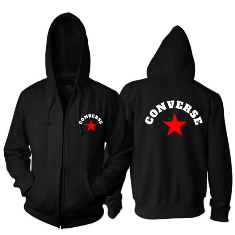 SWEATER ZIPPER CONVERSE BAHAN TEBAL DAN LEMBUT BISA COD  / Hoodie outdor / Hoodie keren / Hoodie aet