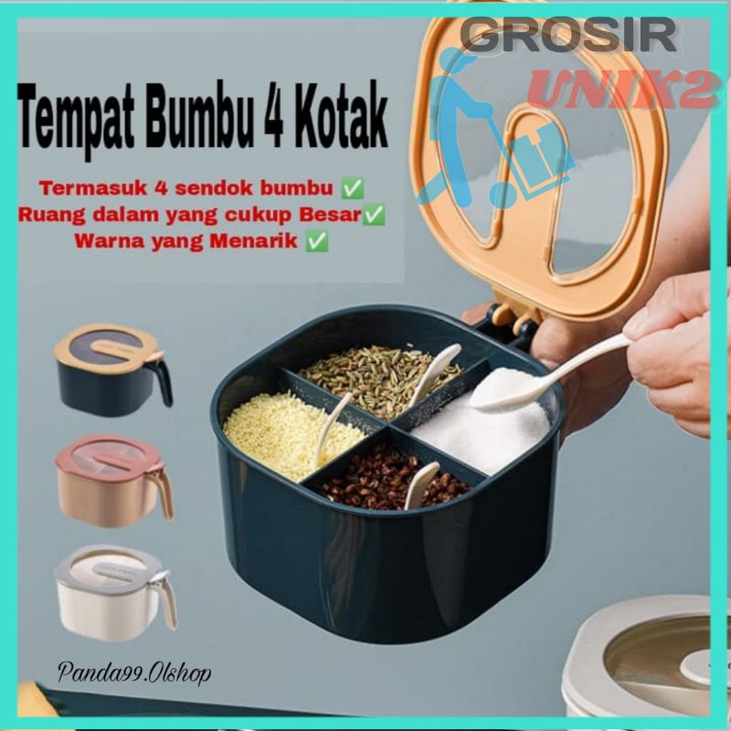 Tempat Bumbu 4 Sekat/ Kotak Bumbu 4 in 1/ Tempat Bumbu Dapur GRosir unik