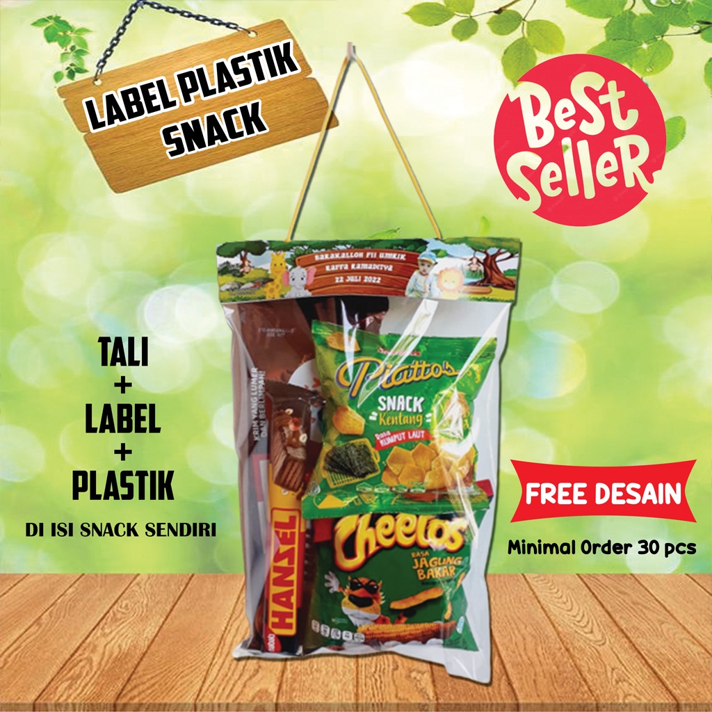 

Tas plastik Label Ultah Snack Bingkisan Ulang Tahun Anak
