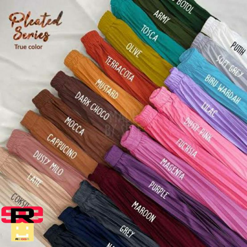 Celana Wanita Kulot Plisket Lidi Korea Style