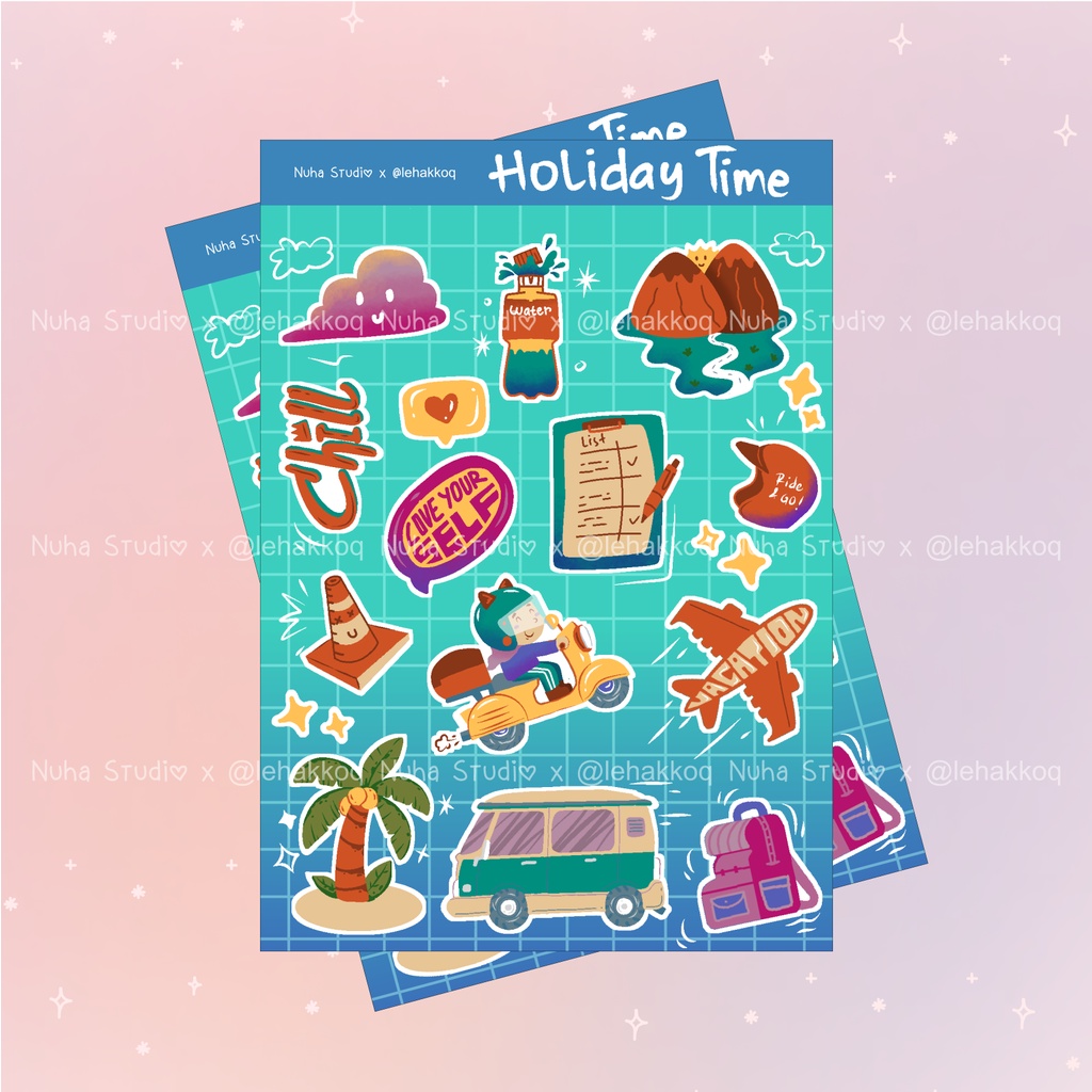 

Sticker by Lehakkoq | Holiday Time Libur Telah Tiba Libur | Aesthetic Sticker Estetik Stiker HP Laptop Botol Cute Waterproof Scrapbook Diary Journal Bujo Anti Air