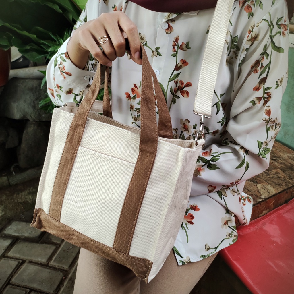 Sling Bag Kanvas Tas Wanita Jinjing 22x19x12cm Varian TSW-03