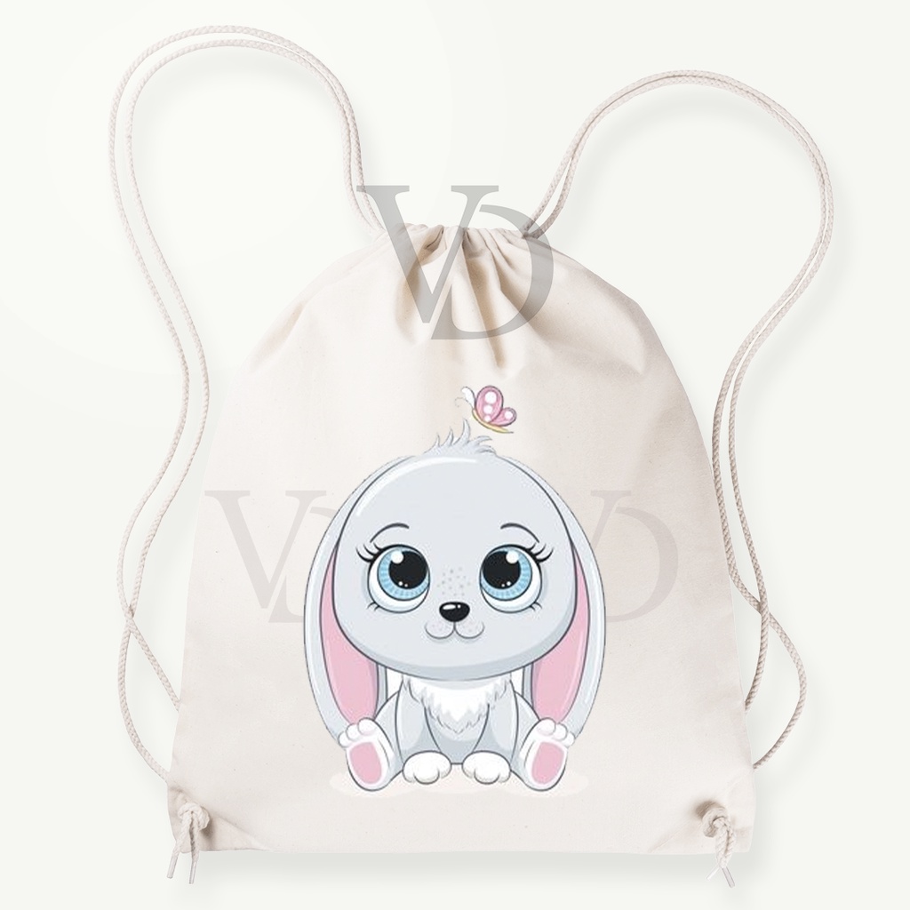 tas serut kanvas rabbit cute / tas gendong lucu / hampers anak