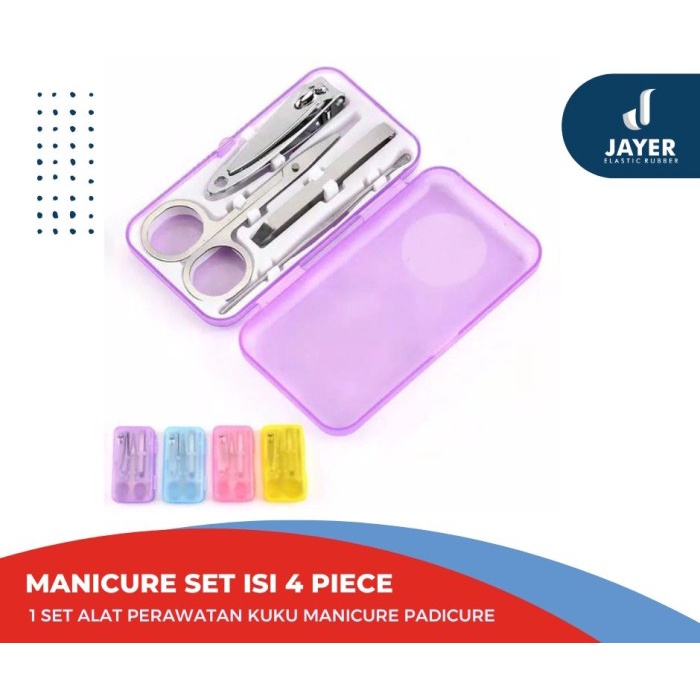 Manicure Set 4 in 1 / pinset gunting kuku pinset Mini traveling