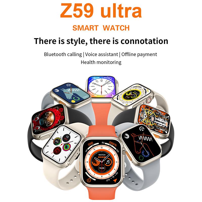【COD】Newest Smartwatch SW17 (Z59 Ultra) Series 8 Full Touch HD Screen Wireless Charging Silicon Strap Supports NFC 128GB Memory