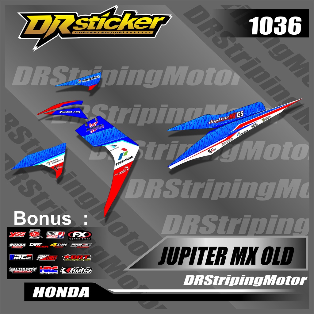 1036 STRIPING STICKER JUPITER MX OLD DESAIN GP MANDALIKA RACING