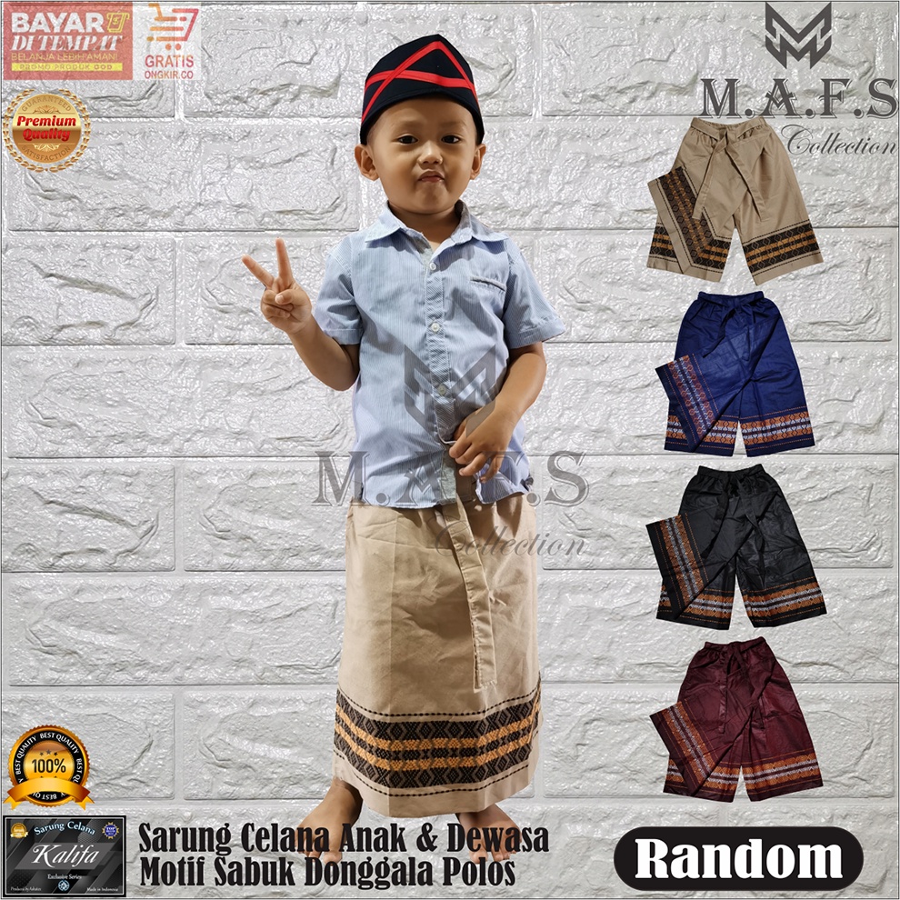 SARUNG CELANA ANAK MOTIF POLOS SABUK DONGGALA NEW 1-7 Thn