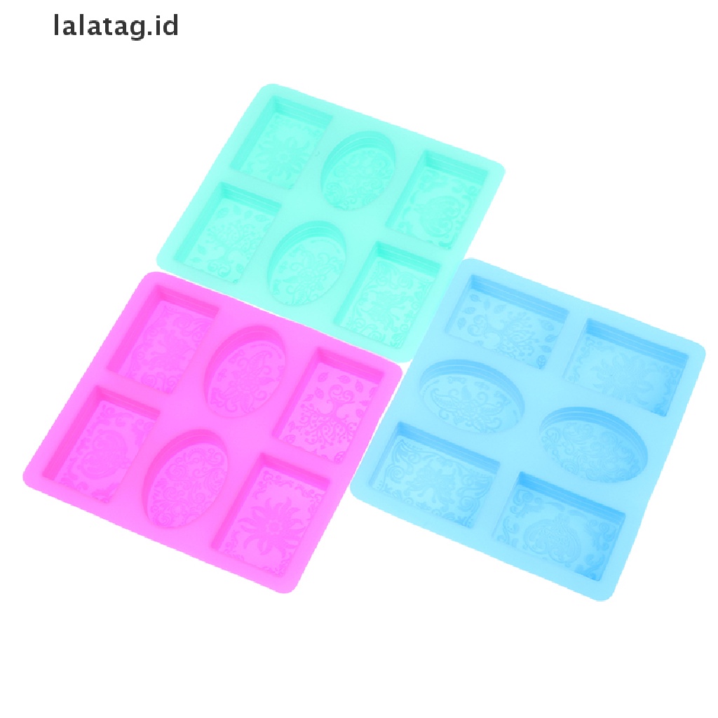 [lalatag] Cetakan Sabun Silikon Oval Persegi Panjang 6rongga Handmade Soap Making Craft DIY Mold [ID]