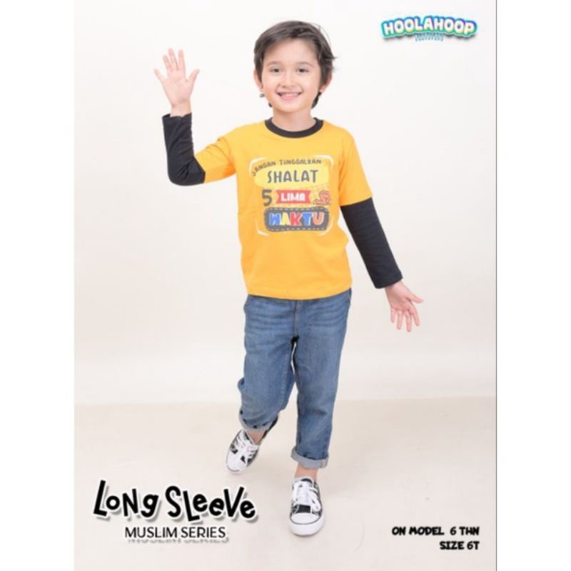 HOOLAHOOP BAJU KAOS ANAK COMBAT 20S HOOLAHOOP LONGSLEEVE MUSLIM SERIES 4T-12 t (4-10TH)