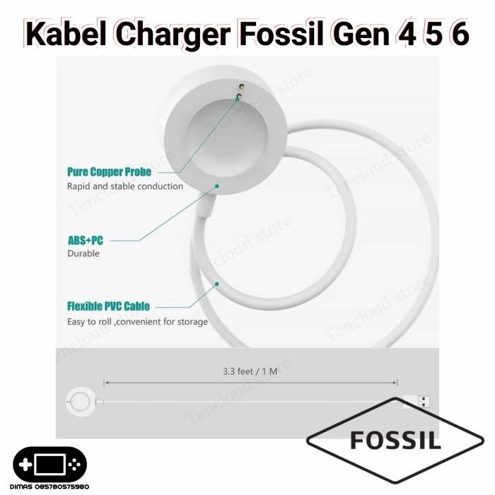 Kabel Usb Charger Fossil Gen 4 5 Smartwatch Charging