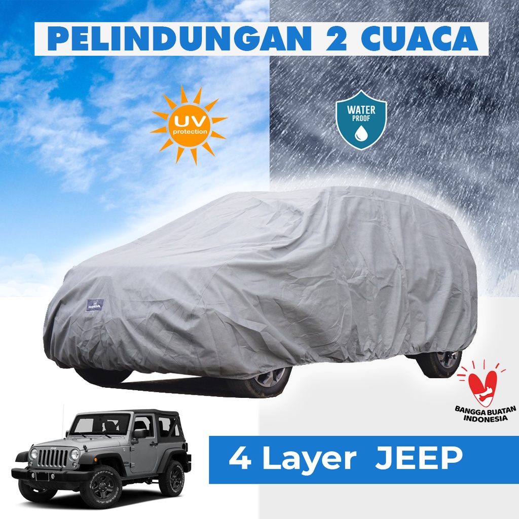 4 Lapis Body Cover Mobil Jeep Outdoor Sarung Mobil Jeep Tahan Air Waterproof